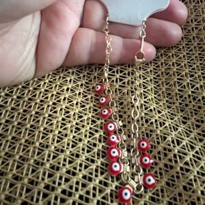 Fashion Gold Chain Anklet with Evil Eye Accents